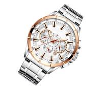 Montre chronographe pour homme - Montre-bracelet d'affaires de luxe, style bracelet mécanique, accessoire élégant à la mode, outil de chronométrage de précision, tenue formelle et décontractée pour le