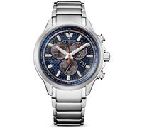 Montre Chronographe pour Hommes CITIZEN AT2470-85L - Titane Argenté - Energie solaire - Etanche 10 Atm