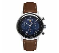 Bauhaus Montre solaire chronographe pour homme avec bracelet en cuir 2086-3, bracelet