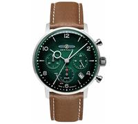 Montre chronographe solaire Zeppelin Hindenburg vert 8086-4N