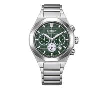 Montre Citizen Ca4691-59x Super Titanium - Mouvement Eco-Drive Chronographe Et Cadran Vert Texturé