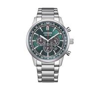 Citizen Montre chronographe CA4720-52X Eco-Drive cadran vert bracelet acier inoxydable argenté