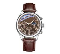 Montre classique d'affaires, bracelet en cuir, étanche, look élégant, ajustement confortable, intemporel, polyvalent, longueur réglable, pour homme