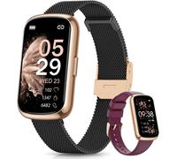 Montre Connect¿¿e Femme 1.47"" Tracker d'Activit¿¿ 24 Modes Sportifs Suivi Sommeil Fr¿¿quence Cardiaque SpO2 Podom¿¿tre Longue Dur¿¿e Smartwatch Android iOS Or Noir