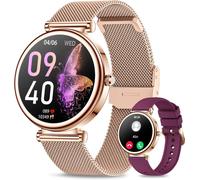 Montre Connect¿¿E Femme Avec Appel Bluetooth, 1.27"" Hd Smartwatch Ronde Sant¿¿ Au F¿¿Minin, 120+ Modes Sportifs Sommeil Fr¿¿Quence Cardiaque Spo2 Ip68 Podometre Android Ios Or Rose