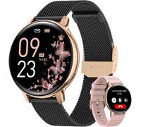 Montre Connect¿¿e Femme avec Appel Bluetooth, 1.39"" HD Smartwatch Sant¿¿ Au F¿¿minin, 120+ Modes Sportifs, Sommeil, Fr¿¿quence Cardiaque, SpO2, Calories IP68 Podometre Android iOS Or Noir