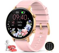 Montre Connect¿¿e Femme avec Appels, Montre Intelligente pour Femme 1,32'' avec Moniteur de Sommeil, Moniteur de Fr¿¿quence Cardiaque, Lecteur de Musique, Bracelet D'activit¿¿ pour Android iOS Rose