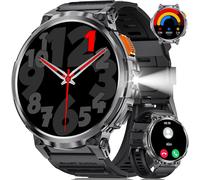 Montre Connect¿¿e Homme, 1,85'' HD ?cran avec 730mAh Batterie, Appels Bluetooth/LED Lampe/130+ Modes Sportifs, SpO2/Fr¿¿quence Cardiaque/Pression Art¿¿rielle/Sommeil pour Android iOS Noir