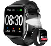 Montre Connect¿¿e pour Hommes Femmes Appels Bluetooth et lumi¿¿re LED Suivi SpO2 et Sommeil Batterie 350 mAh (6+ Jours d'autonomie) 2 Bracelets (Silicone/Nylon) Android/iOS