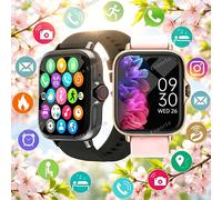 Montre connectée 2026 pour téléphone Android et iOS, écran couleur 1,83 pouces, Bluetooth, réponse aux appels, suivi d'activité, montre connectée pour femmes et hommes, nouveauté Black