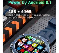 Montre Connectée 4G Android 8.1 Dual-Cam Écran 1.54 Pouces 64Go Noir Noir YONIS