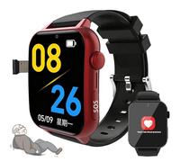 Montre Connectée 4G Avec Détection Chute Pour Personnes Âgées, Appel D'urgence SOS, Géolocalisation GPS, Appels Vidéo Bidirectionnels, Adaptée Aux Personnes Atteintes Démence Ou D'autisme(Red)