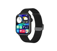 EKO ! Montre Connectée Appel Bluetooth, Smartwatch, Montre Sport, Podomètre, écran 1,85"HD, Moniteur Sommeil Cardiofréquencemètre Tension Artérielle SpO2 (Noir (Bracelet milanais en acier inoxydable))