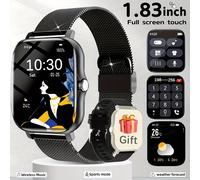 Montre connectée à écran tactile intégral : passez et recevez des appels, recevez des notifications, design unisexe pour Android et compatible