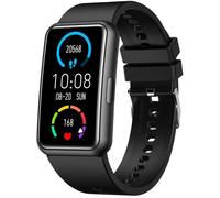 Montre Connectée Abyx Etna - Ecran Tactile Incurvé - Etanche Ip68 - Cardio, Tension, Taux D'oxygène Sanguin - Noire