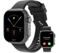 Abyx Fit Touch 5 - Montre connectée avec écran Tactile AMOLED 1,75 Pouce, Fonctions téléphone, Suivi de la santé (Pression artérielle, fréquence Cardiaque, Sommeil, SpO2) et Sport, étanche IP68