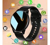 Montre connectée, appel/numérotation sans fil, plusieurs modes sportifs, alerte et rejet d'appel entrant, rappel de SMS, fond d'écran personnalisable, compatible avec iPhone/Android Noir - taille uniq