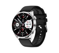 Montre Connectée Appels Bluetooth Suivi Cardiaque IP68 Écran 1,32 Pouce Sliver + Silicone Strap Black YONIS