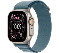 Apple Watch Ultra 3 [GPS + Cellular 49 mm] Montre connectée Course à Pied et Multisport avec boîtier Titane Naturel et Boucle Alpine Bleu Clair. Communications Satellite, Suivi santé et activité