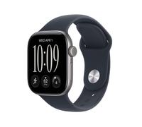 Montre Connectée Apple Watch Series 12 42mm GPS Aluminium Gris Sidéral avec Bracelet Bleu Marine S/M