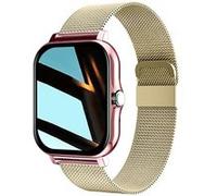 Montre Connectée Balnéo Écran 1,69' Bluetooth 5.1 IP67 Bracelet Acier Dorée