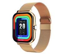 Montre Connectée Balnéo Écran 1,69' Bluetooth 5.1 IP67 Bracelet Acier Dorée