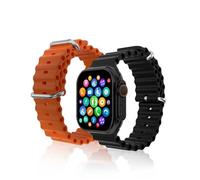 Montre Connectée Cadran Noir 2 Bracelets Silicone Noir Et Orange Inwatch I Black Iconic