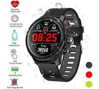 Montre Connectée CHRONUS pour Femmes Homme Sport Avec IP68 étanche 1.3'' Écran Moniteur Cardiaque Podomètre Caméra pour Android iOS-Noir G