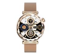 Montre Connectée Crystal avec Cadran Strass Appels et Suivi Santé Dorée