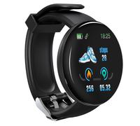 Montre Connectée D18 avec Moniteur de Fréquence Cardiaque pour Homme et Femme, Bracelet Numérique de Fitness Rond PK D20 Y68，Black