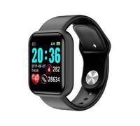 Montre connectée de sport étanche pour enfants avec moniteur de fréquence cardiaque et de pression artérielle - Noir