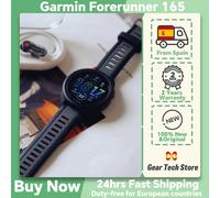 Montre connectée de sport Garmin Forerunner 165, style basique, écran AMOLED de 1,2 pouce, GPS, compatible avec plusieurs langues Black Fast