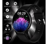 Montre connectée dernier modèle 1,53 pouces avec bracelet en silicone, écran tactile plein écran, montre connectée sportive pour hommes et femmes, appel sans fil, réponse aux appels, rappel/rejet d'ap