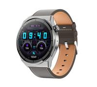 Montre Connectée Élégante 1.36' Écran Rond Étanche Ip68 Bracelet Cuir Fonction Appel Bluetooth Marron Yonis
