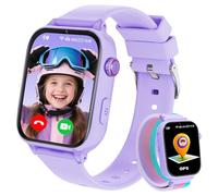 Montre Connectée Enfant 4G GPS - Smartwatch Téléphone Pour Fille Garçon avec SOS, Chat, Appel Vidéo, WiFi, Mode Classe, Réveil, Caméra, Jeux, Montre Intelligente Enfants Cadeau 4 à 12 Ans, Pourpre