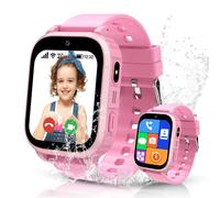 Montre Connectée Enfant 4G, IP68 Montre GPS Enfant pour Fille Garçon avec Appel Vidéo Chat Familial SOS Téléphone Etanche Jeux Réveil Mode Classe,Smartwatch Téléphone Cadeau pour 4-12 Ans (Rose-GPS)
