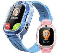 Montre Connectée Enfant GPS et Téléphone - ChatGPT AI Montre Intelligente avec Appels Vidéo, Chat Vocal, SMS, WiFi, 47 Jeux, Mode Scolaire, 4 Modes Sportifs, Cadeau pour Enfants dès 4-13 Ans(Blau)