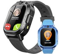 Montre Connectée Enfant GPS et Téléphone - ChatGPT AI Montre Intelligente avec Appels Vidéo, Chat Vocal, SMS, WiFi, 47 Jeux, Mode Scolaire, 4 Modes Sportifs, Cadeau pour Enfants dès 4-13 Ans (Gris)