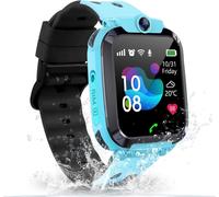 Montre Connectée Enfant Gps, Ip68 Montre Connectée Enfant Garçons Filles Gps Et Téléphone, Appel, Vidéo, Mode Classe, Sos, Jeux, Réveil, Montre Intelligente Enfants Cadeau Pour 4-12 Ans(Bleu)