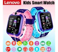 Montre connectée enfant Lenovo Kids SOS GPS 4G avec carte SIM, appel, caméra, étanche, pour garçons et filles, cadeau, nouveauté Blue