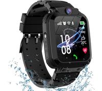 Montre Connectée Enfant, Montre GPS Enfant Garçons Filles avec Appel Vidéo Voice Chat Familial SOS Téléphone Etanche Jeux Réveil Mode Classe IP68, Montre Intelligente Enfants Cadeau (Noir-GPS-SOS)