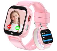 Montre Connectée Enfant-Smartwatch avec 4G Appel GPS Vidéo Chat SOS Jeux | Podomètre Mode Classe Réveil-Montre Enfants pour Garçons Filles 5-13 Ans Rose