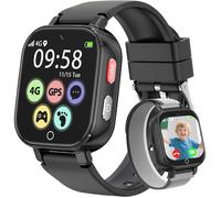 Montre Connectée Enfant-Smartwatch avec 4G GPS et Appel Vidéo Chat SOS Jeux Mode Classe Podomètre Réveil- Montre Enfants Noir
