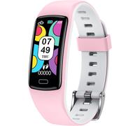 Montre Connectée Enfant Sport Smartwatch: 0.96" Connecté Bracelet Fille Garcon Fitness Tracker Activité Avec Etanche Podomètre Tensiometre Moniteur De Sommeil Ecran Tactile Réveil (Rose)