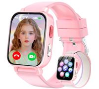 Montre Connectée Enfants GPS, 4G Smartwatch Téléphone pour Filles et Garçons avec Appel, Vidéo, SOS, Chat, Mode Classe Podomètre, Jeux, Réveil, Montre Intelligente Enfant 4 à 12 Ans Cadeau, Rose