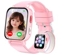 Montre Connectée Enfants GPS, 4G Smartwatch Téléphone pour Filles et Garçons avec Appel, Vidéo, SOS, Chat, Mode Classe Podomètre, Jeux, Réveil, Montre Intelligente Enfant 4 à 12 Cadeau (Rose foncé)
