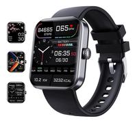Montre connectée F57L noire avec surveillance de la glycémie, bracelet d'activité avec lecteur de glycémie pour hommes