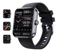 Montre connectée F57L noire avec surveillance de la glycémie, bracelet d'activité avec lecteur de glycémie pour hommes