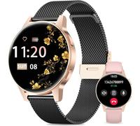 Montre Connectée Femme, 1.27"" TFT Con Appel Bluetooth Smart Watch Femme, 24H Fréquence Cardiaque, Sommeil, 120+ Modes Sportifs, Podomètre, IP68 Android/iOS Android (Schwarz Gold)