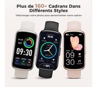 Montre Connectée Femme, 1,47`` Bracelet Connecté Avec 24 Modes Sportifs/3Atm Étanche/Fréquence Cardiaque/Spo2/Sommeil/Podometre, Smartwatch Petit Poignet Pour Android Ios, Noir[MON9260757]